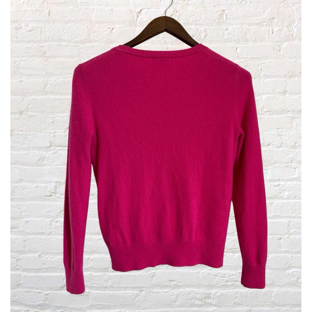 Quince Mongolian Cashmere Sweater Women's S Raspberry Pink V Neck Long Sleeve - Picture 2 of 7